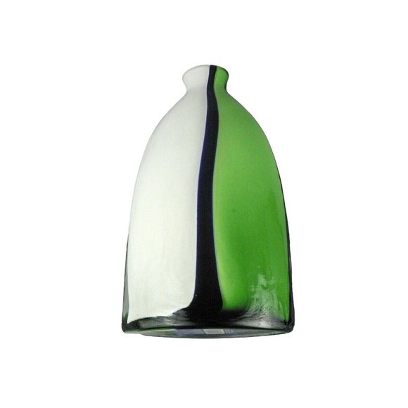 Vase Abstract Art Glass Free Form Flowing Design Oval Shape Interior Painted 11" - Picture 6 of 8